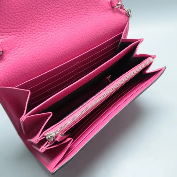 Authentic GUCCI Dionysus Chain Wallet Fuchsia Leather Shoulder Bag 992-12324 - Picture 8 of 12